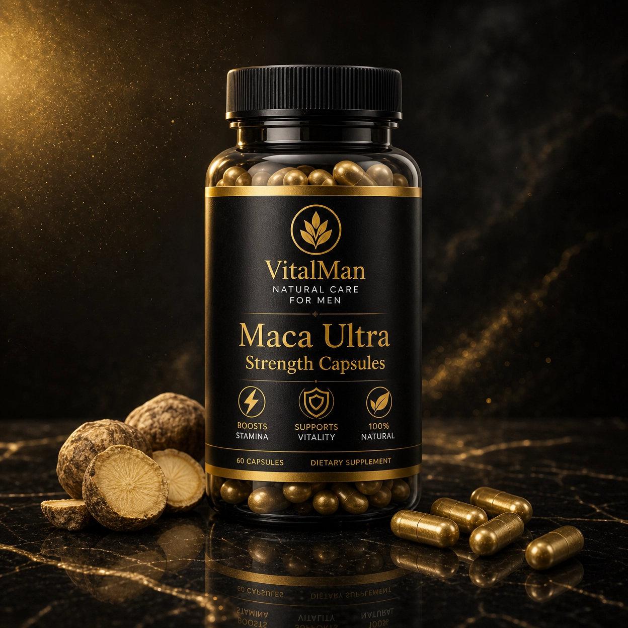 Maca Ultra Strength Capsules (500mg) – Premium Peruvian Extract (60 Capsules)