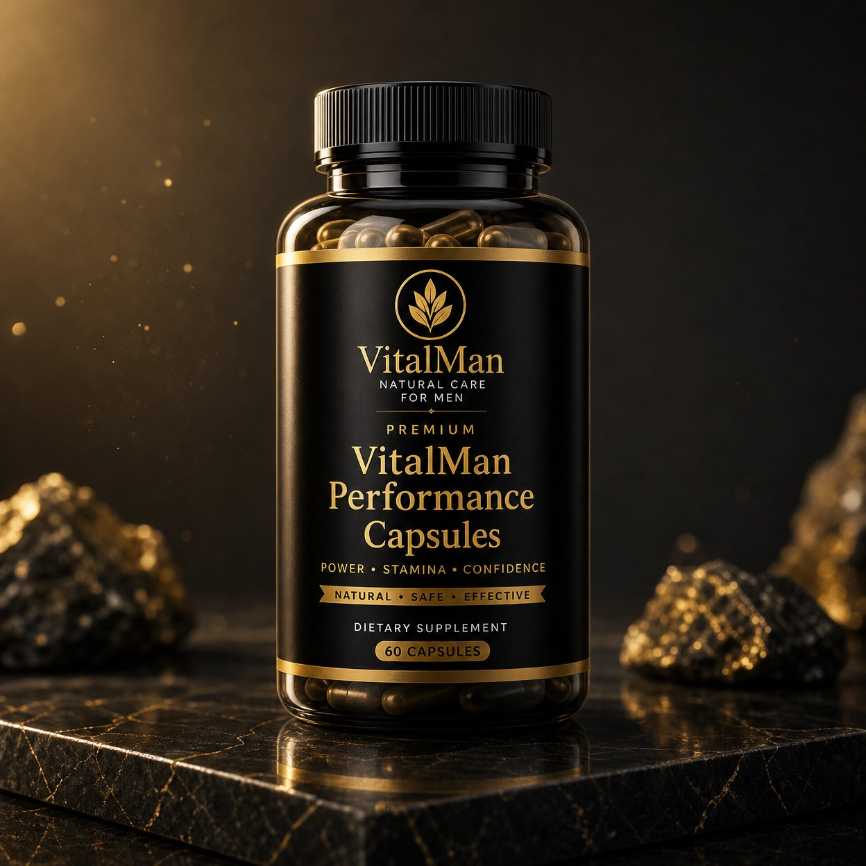 VitalMan Performance Capsules (60 Capsules) – Premium Herbal Formula for Men’s Stamina, Energy & Confidence | VitalMan