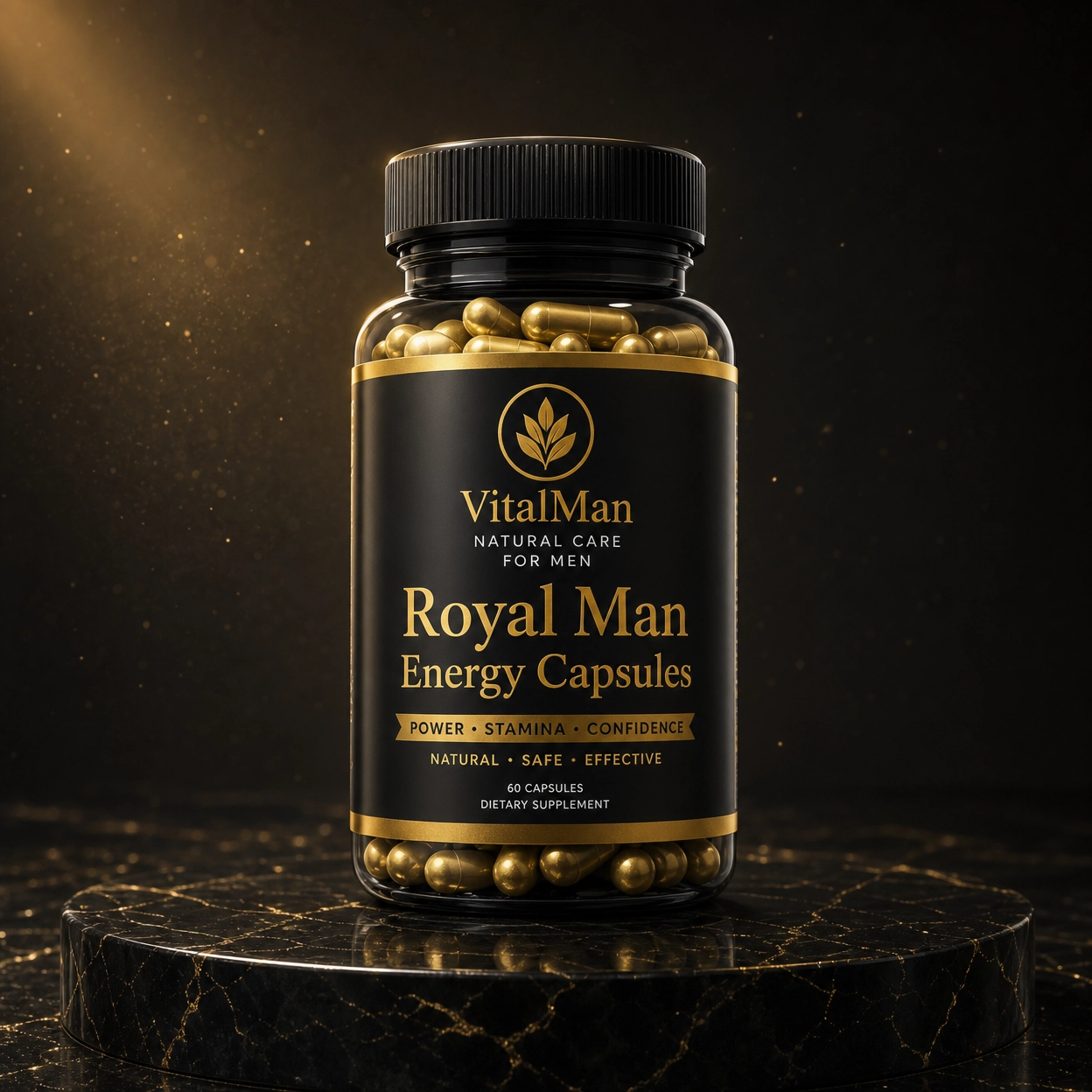 Royal Man Energy Capsules (60 Capsules) – Premium Herbal Stamina Formula for Men | VitalMan