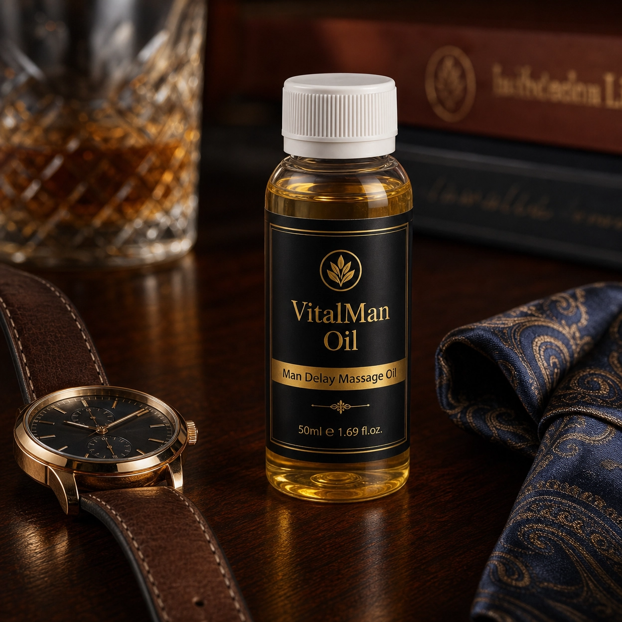 Delay Massage Oil for Men (50ml) – Long-Lasting Performance, Enhanced Control & Confidence | Premium Herbal Blend | VitalMan