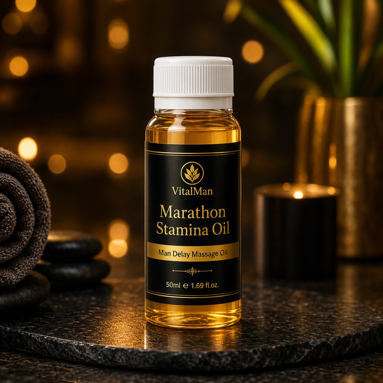Marathon Stamina Oil for Men (50ml) – Herbal Strength Formula for Endurance, Control & Confidence | VitalMan