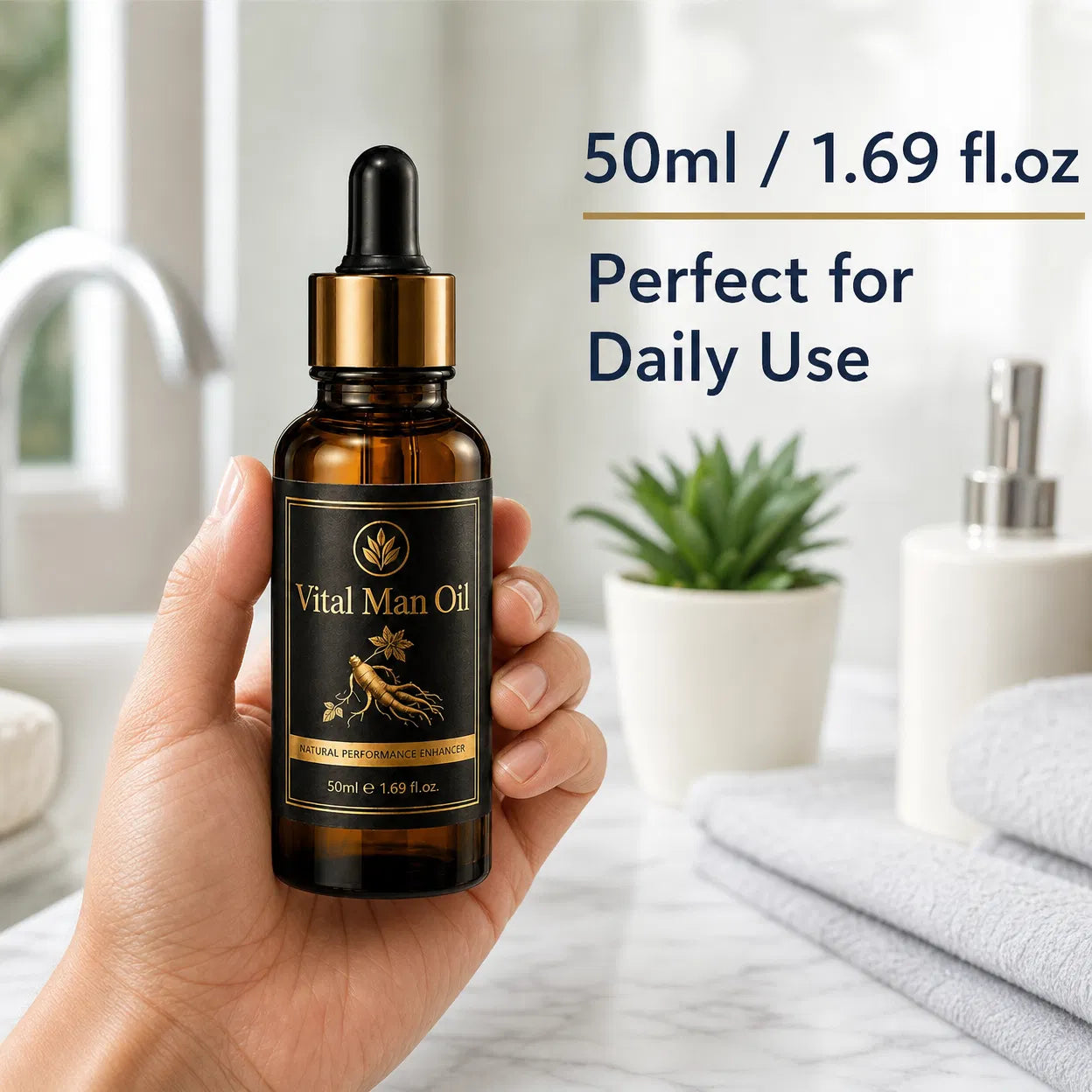 Vital Man Oil - Natural Performance Enhancer for Men (50ml) - Premium Ginseng Formula